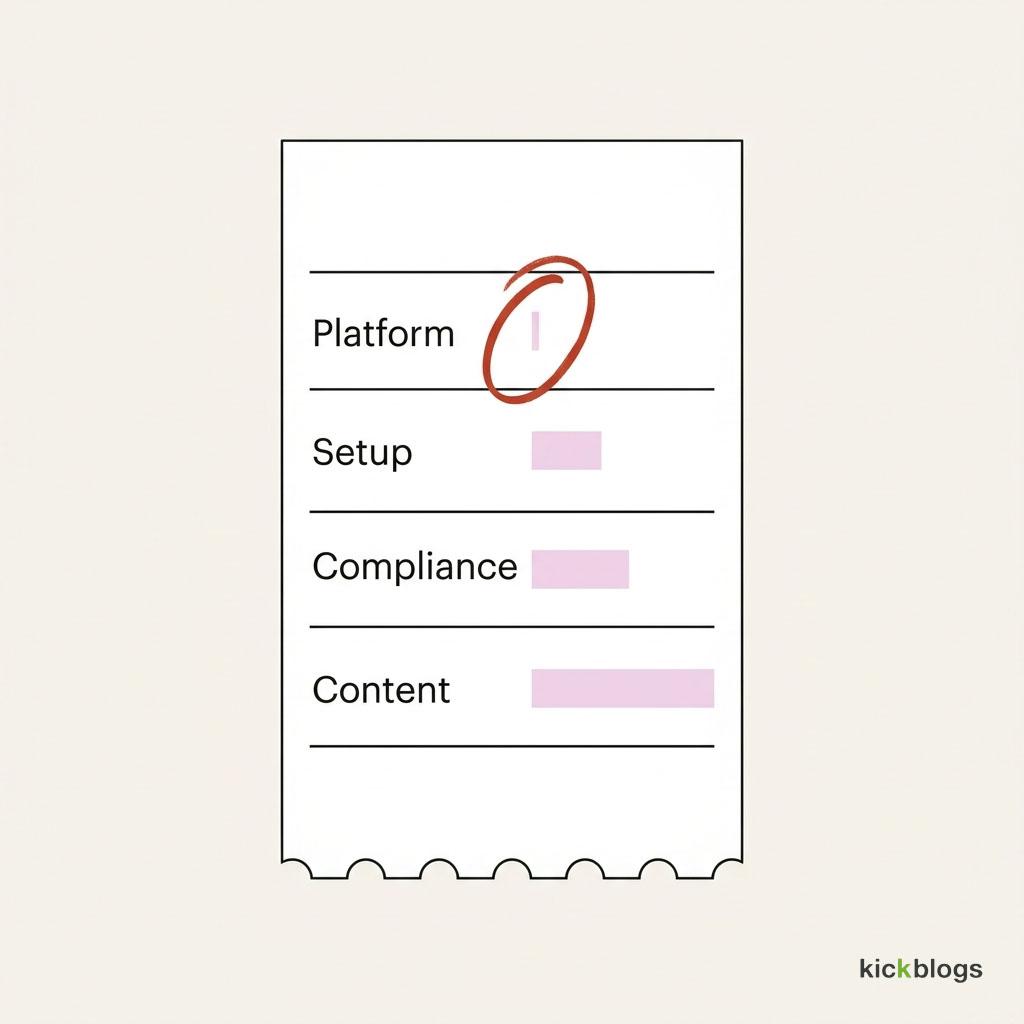 The platform subscription is a thin sliver at the base of a much taller stack of real costs.